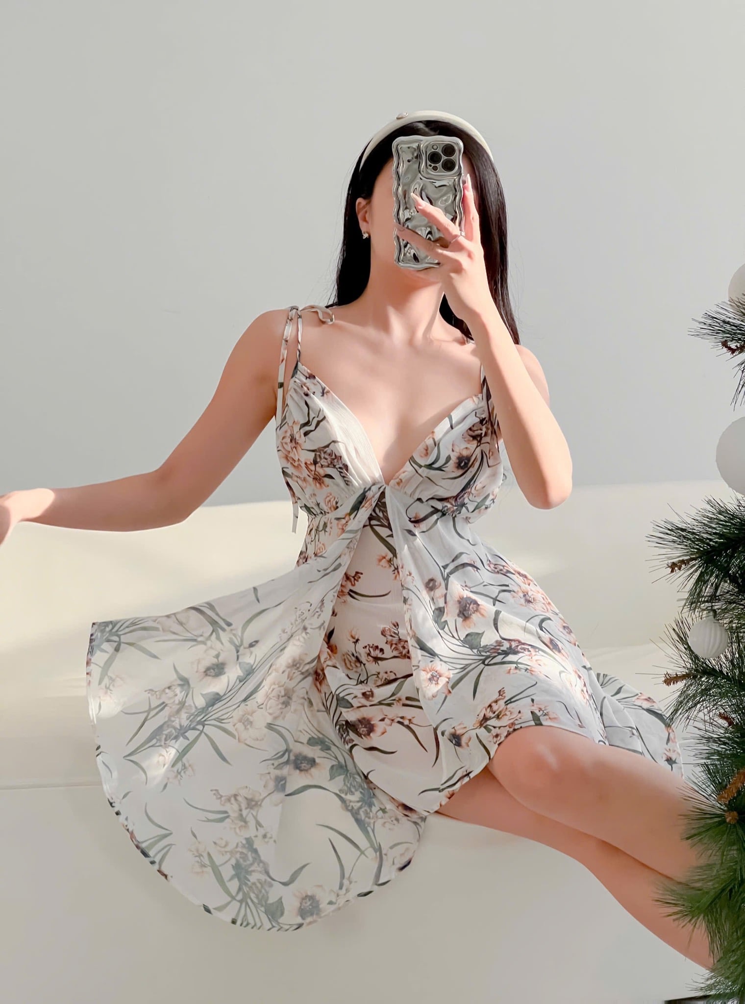 LYANA NIGHTDRESS - ĐẦM NGỦ LỤA 2 DÂY HỌA TIẾT