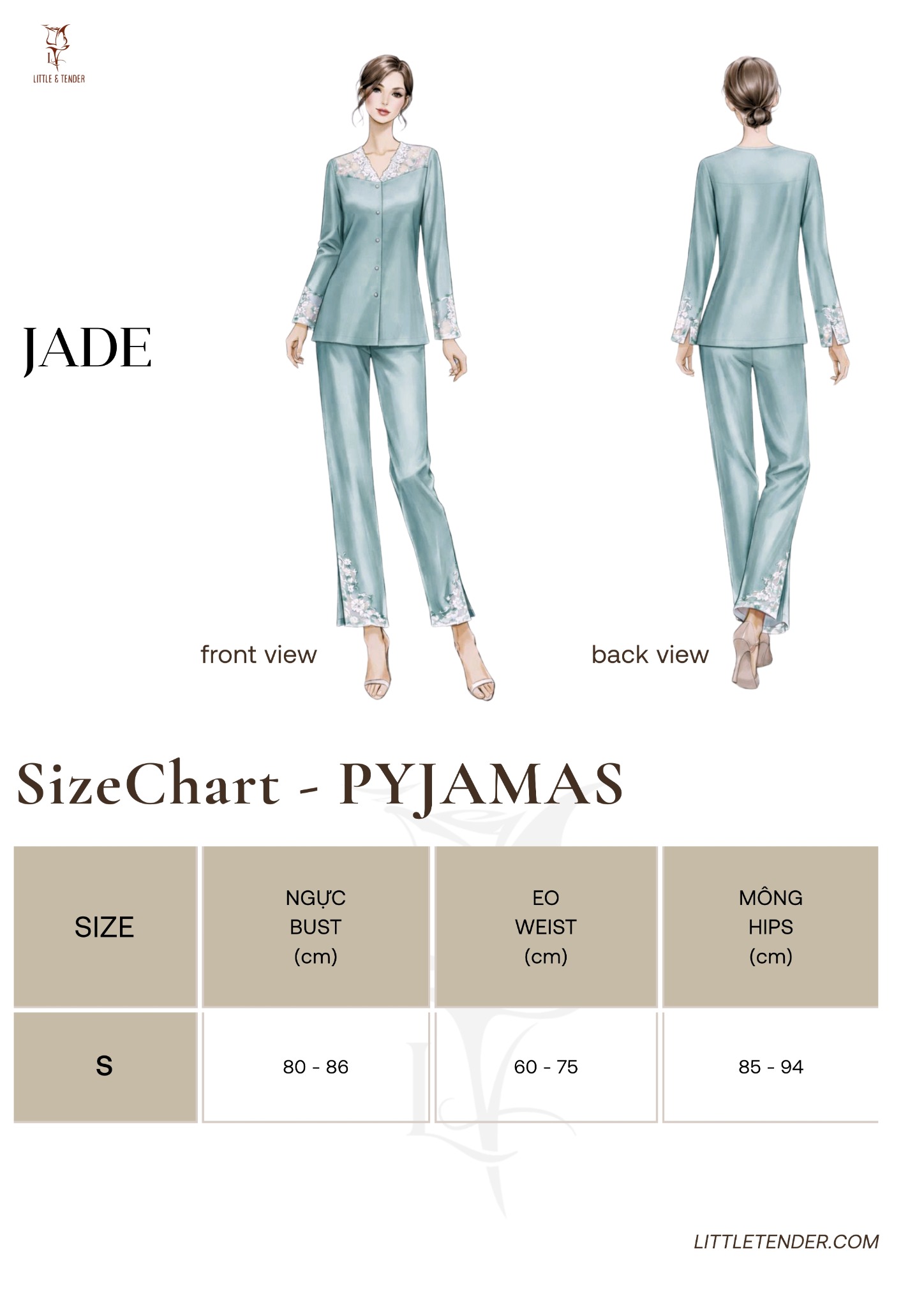 JADE SILK PYJAMAS - SET ĐỒ NGỦ LỤA DÀI MÀU XANH BABY BLUE