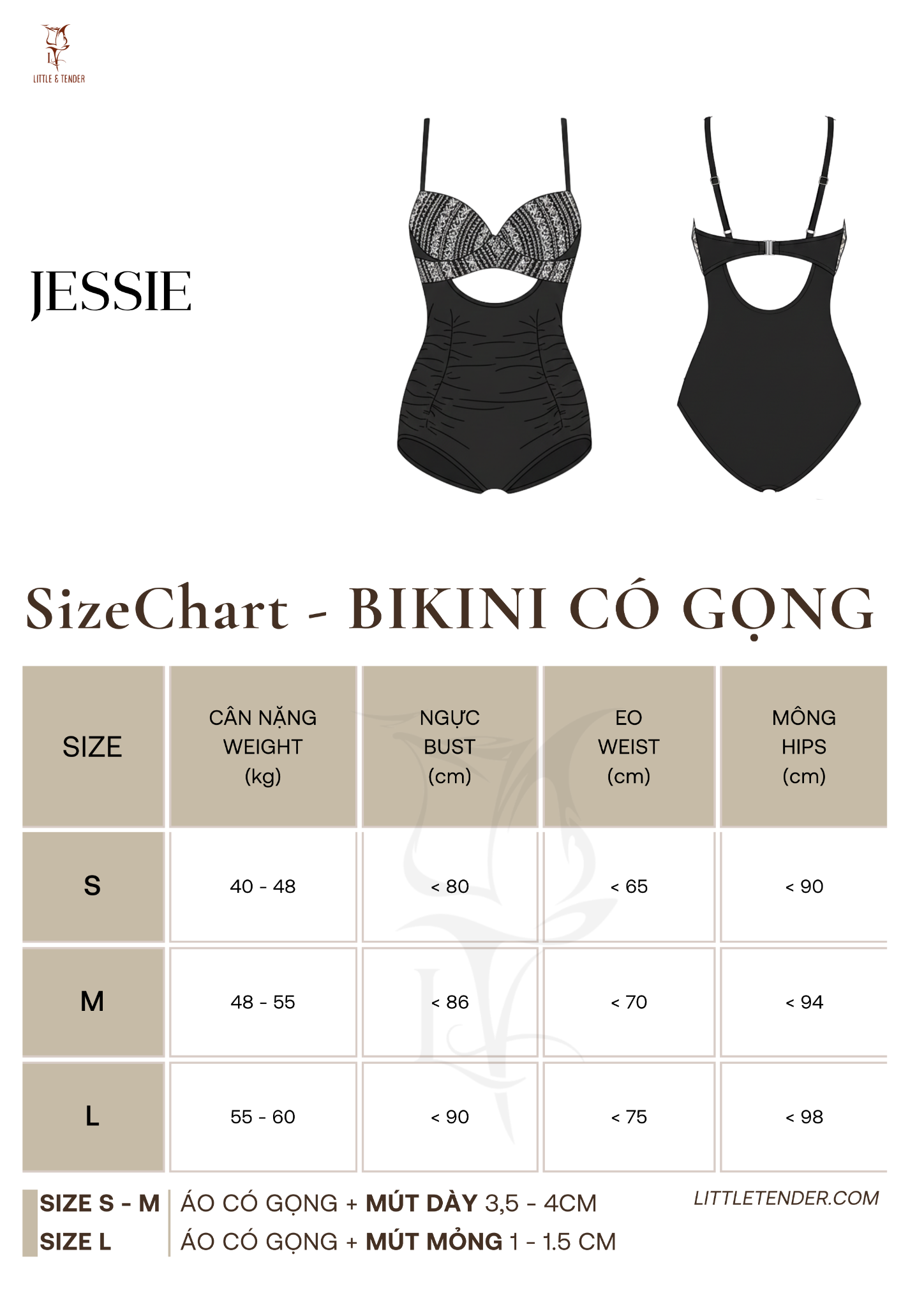 JESSIE SWIMSUIT - ÁO TẮM 1 MẢNH GỌNG ĐEN PHỐI REN THỔ CẨM