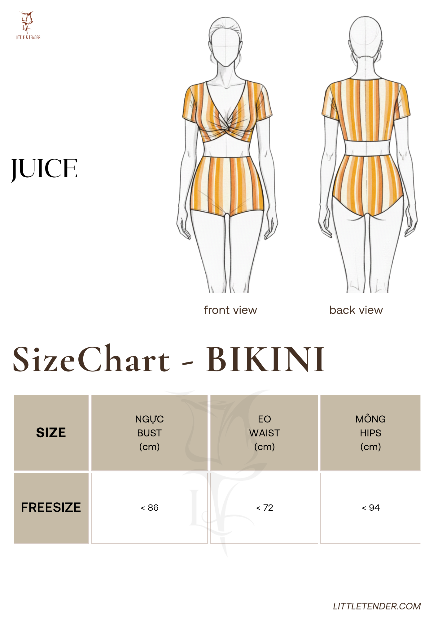 JUICE COUPLE SET SALE - ÁO TẮM 2 MẢNH HỌA TIẾT SỌC CAM