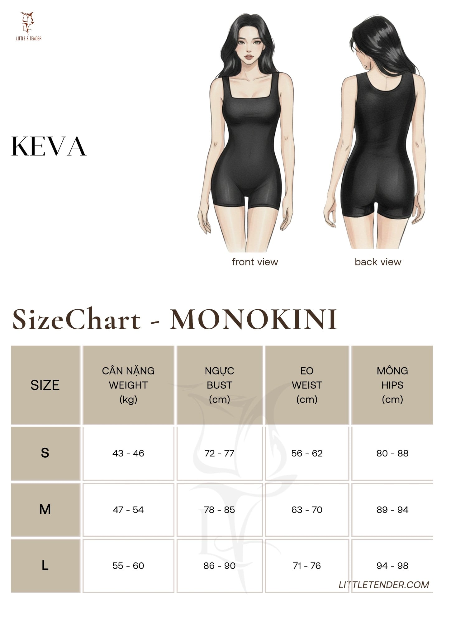KEVA SWIMSUIT - ÁO TẮM MỘT MẢNH CỔ U QUẦN DÁNG ĐÙI