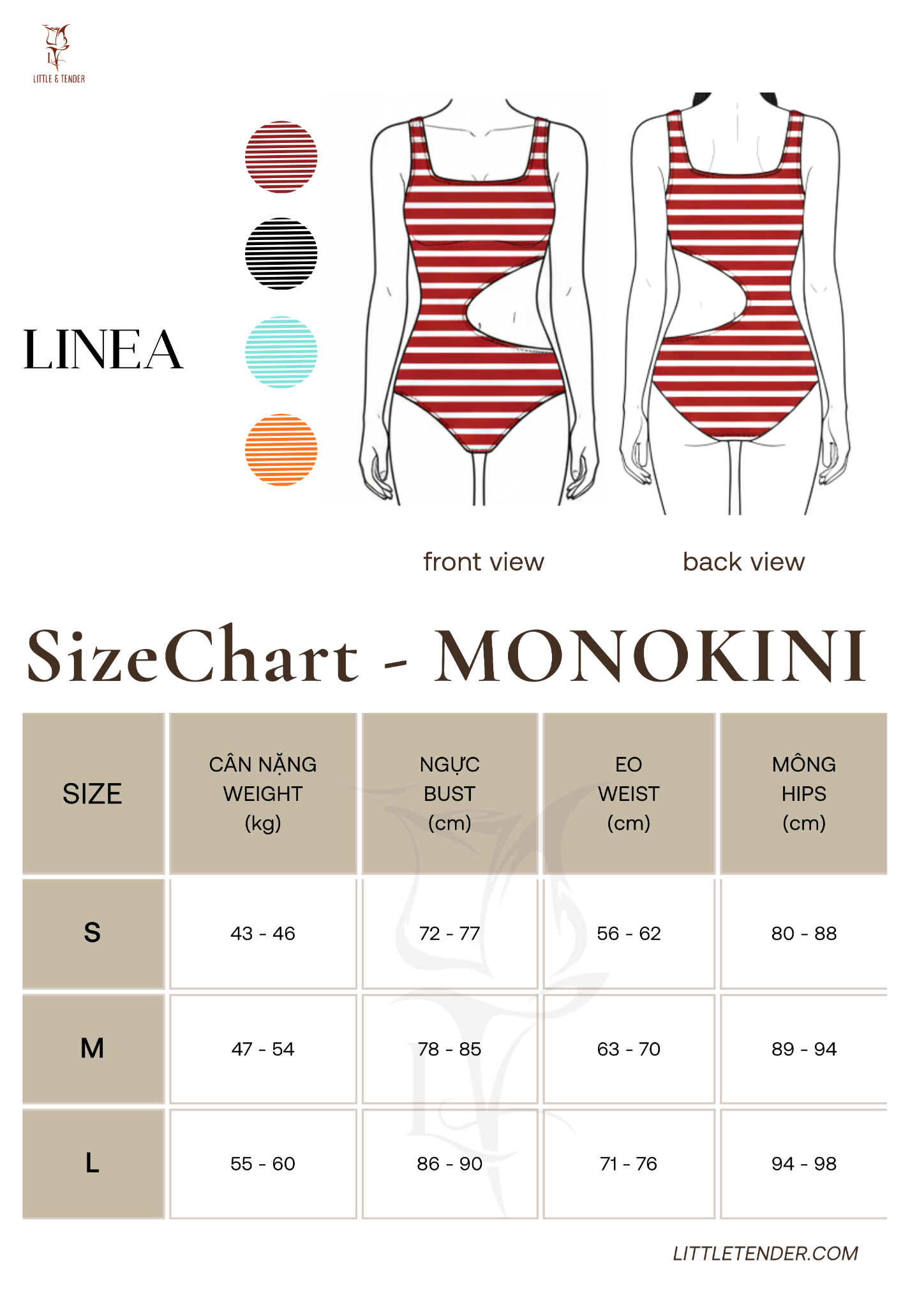 Linea II Swimsuit - Áo Tắm 1 Mảnh Cutout Thun Gân Họa Tiết Sọc