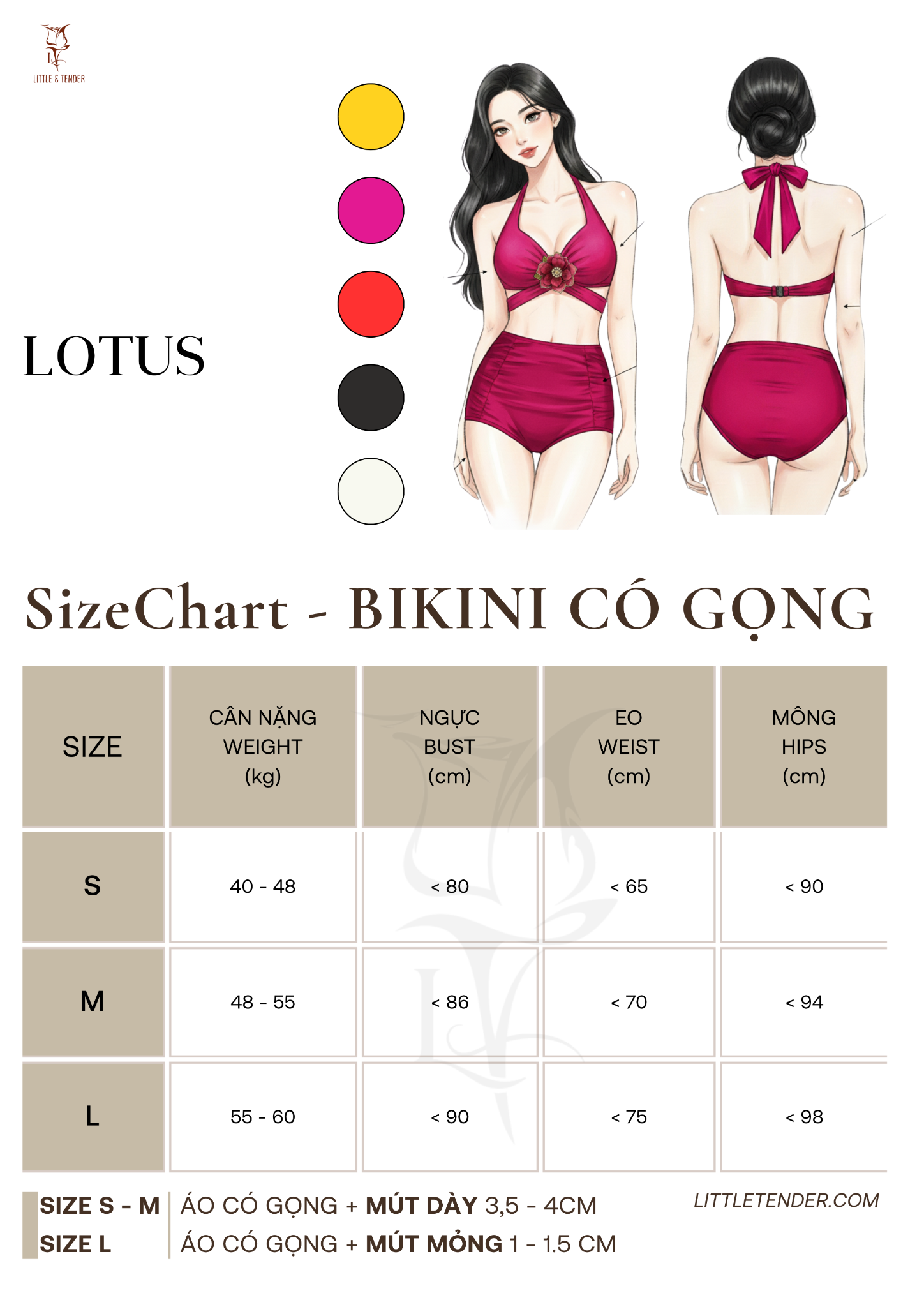 LOTUS SWIMSUIT - Áo Tắm 2 Mảnh Gọng Hoa Sen