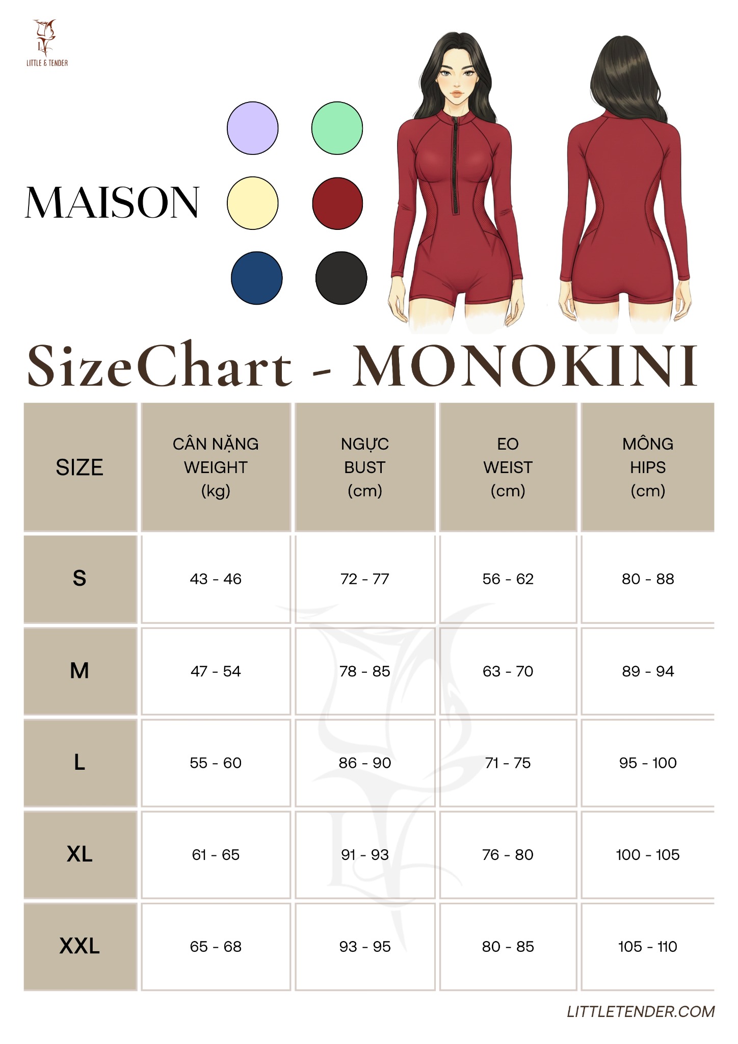 MAISON SWIMSUIT - ĐỒ BƠI 1 MẢNH LIỀN THÂN KÍN ĐÁO DÀI TAY