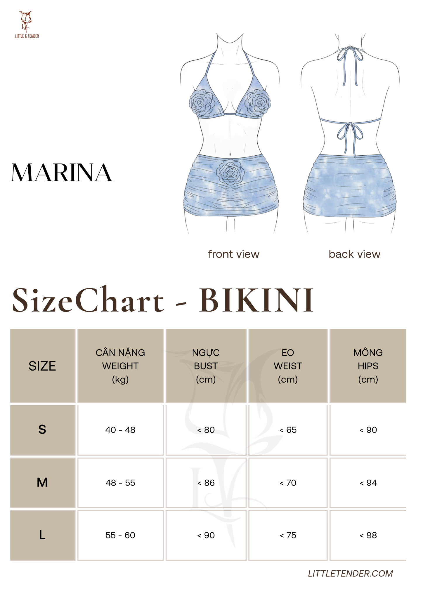 Marina Swimsuit - Áo Tắm 2 Mảnh Lưới Đính Hoa
