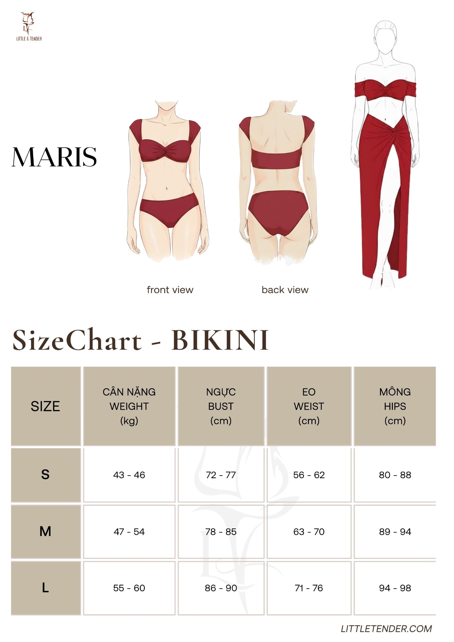 MARIS SWIMSUIT - SET 3 MÓN KÈM CHÂN VÁY ĐỎ TƯƠI THOÁNG MÁT