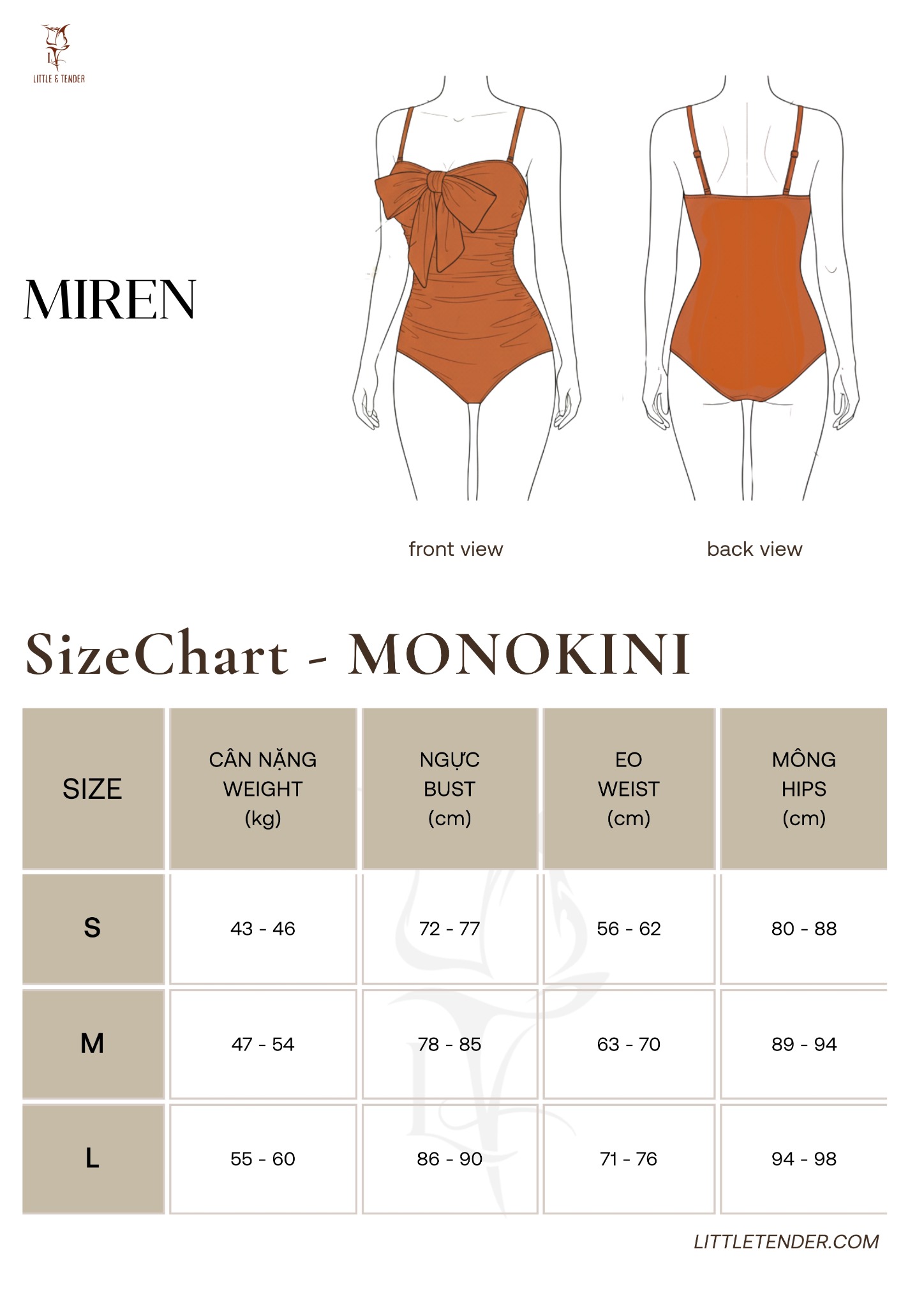 MIREN SWIMSUIT - ÁO TẮM MỘT MẢNH CỘT NƠ MÀU CAM ĐẤT