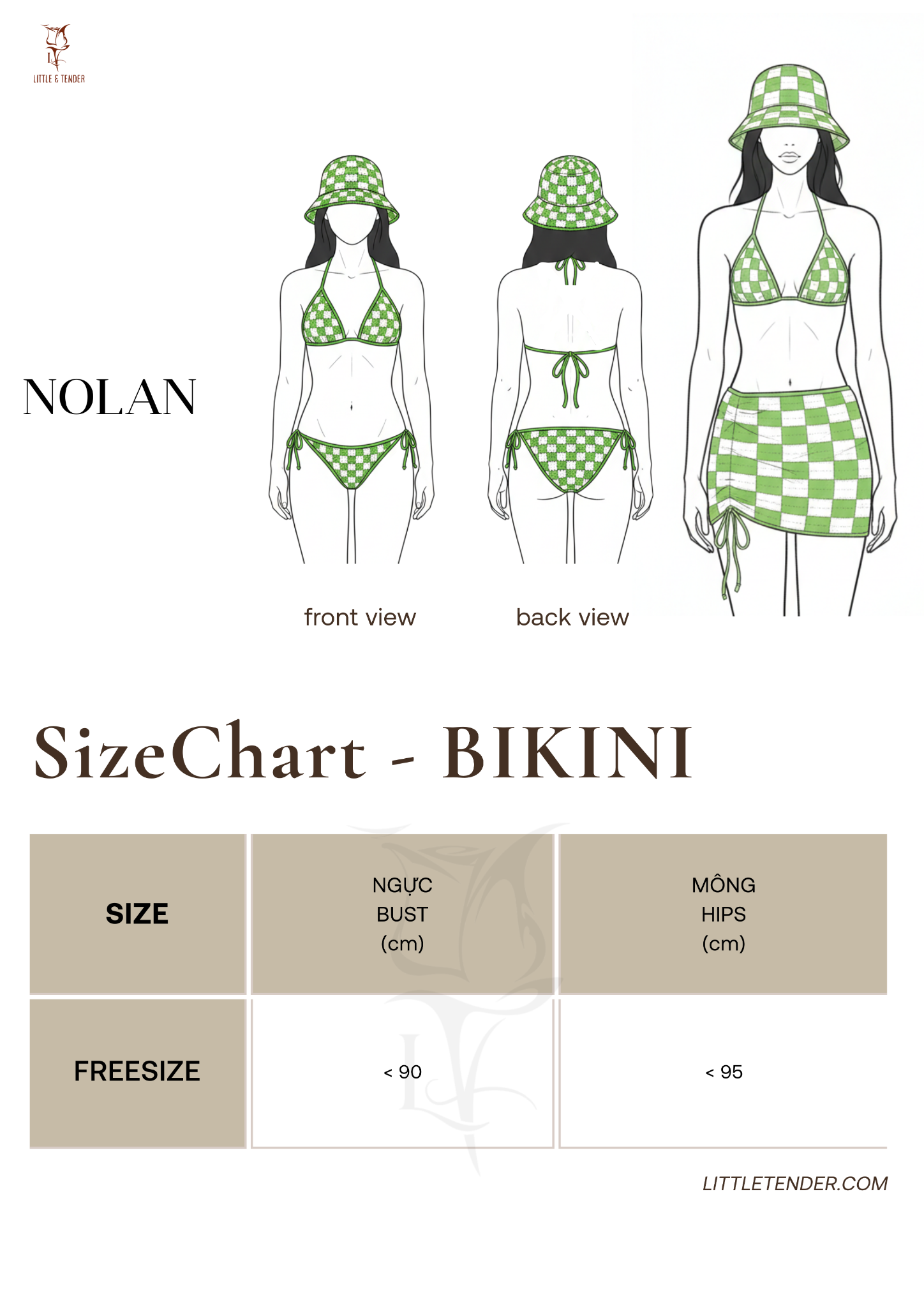 NOLAN SWIMSUIT - SET BIKINI 4 MÓN ĐAN LEN THỦ CÔNG XANH LÁ (SALE)