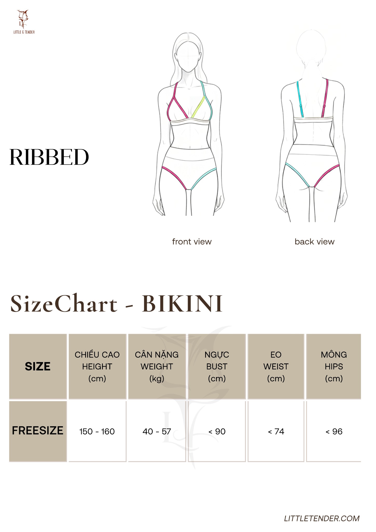 RIBBED BIKINI - ĐỒ BƠI 2 MẢNH HỌA TIẾT NEON NỔI BẬT