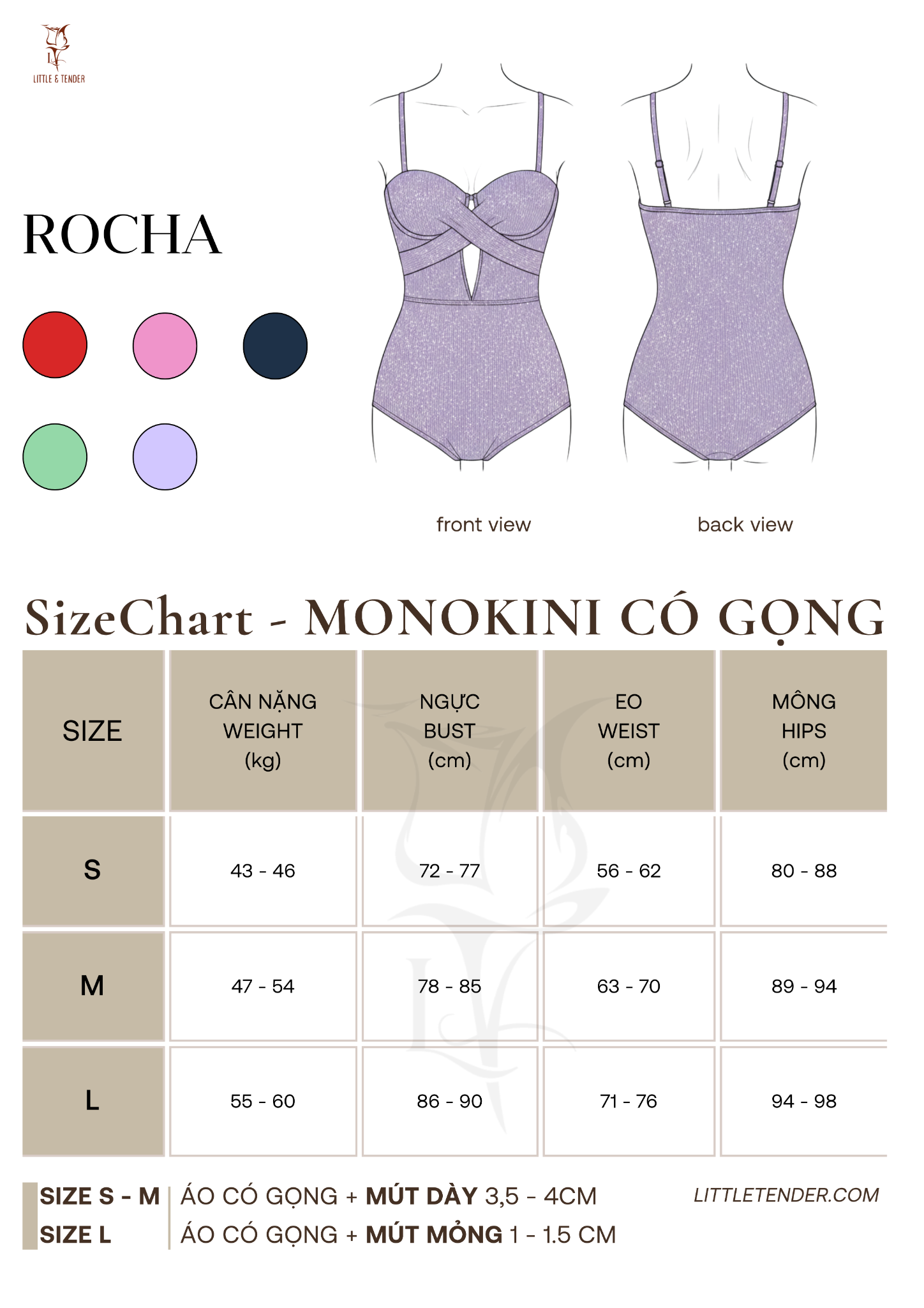 Rocha Swimsuit - Áo Tắm 1 Mảnh Gọng V - Thun Gân Ánh Nhũ