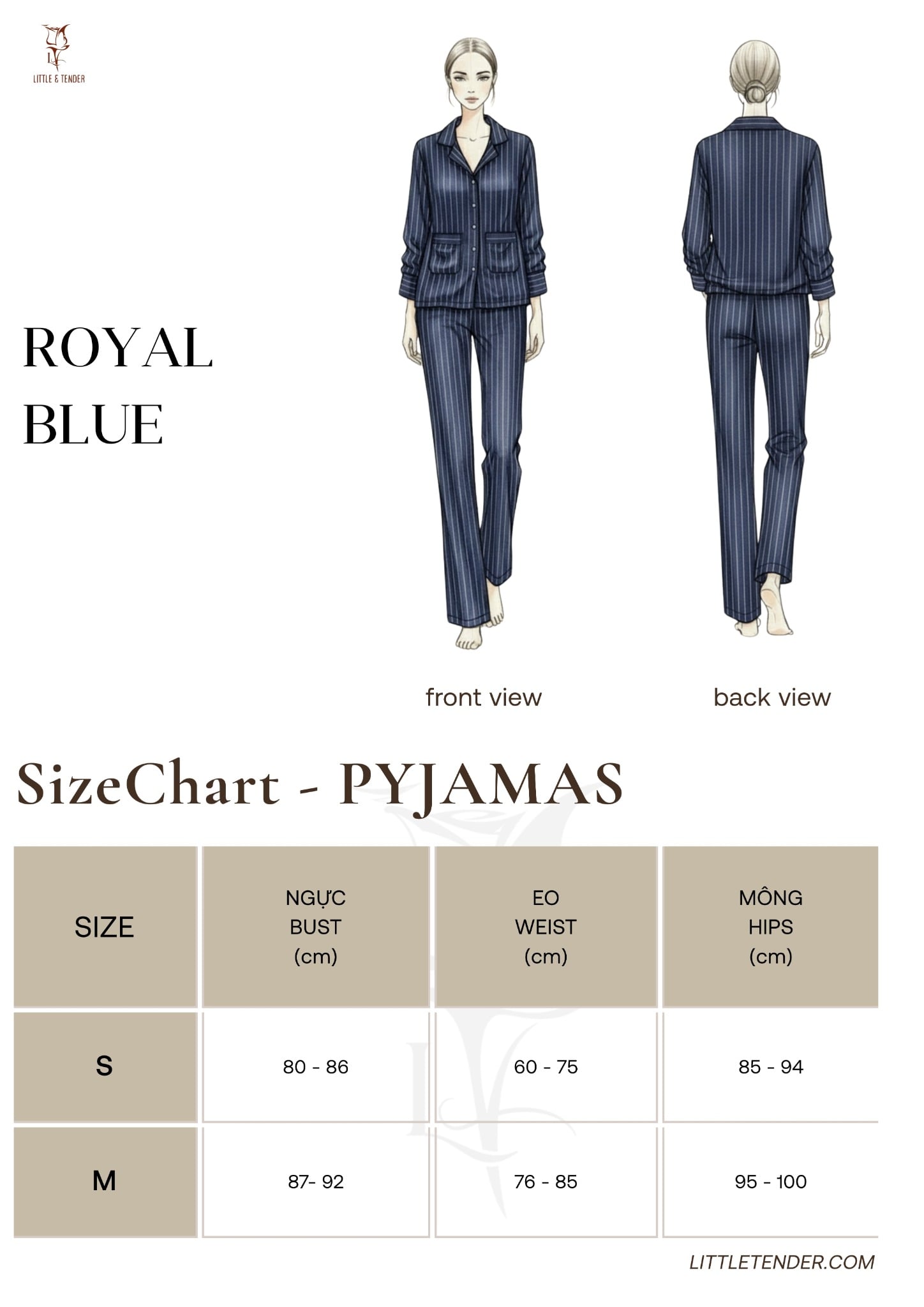 ROYAL BLUE SLIK PYJAMAS - ĐỒ NGỦ LỤA DÀI MÀU XANH ROYAL