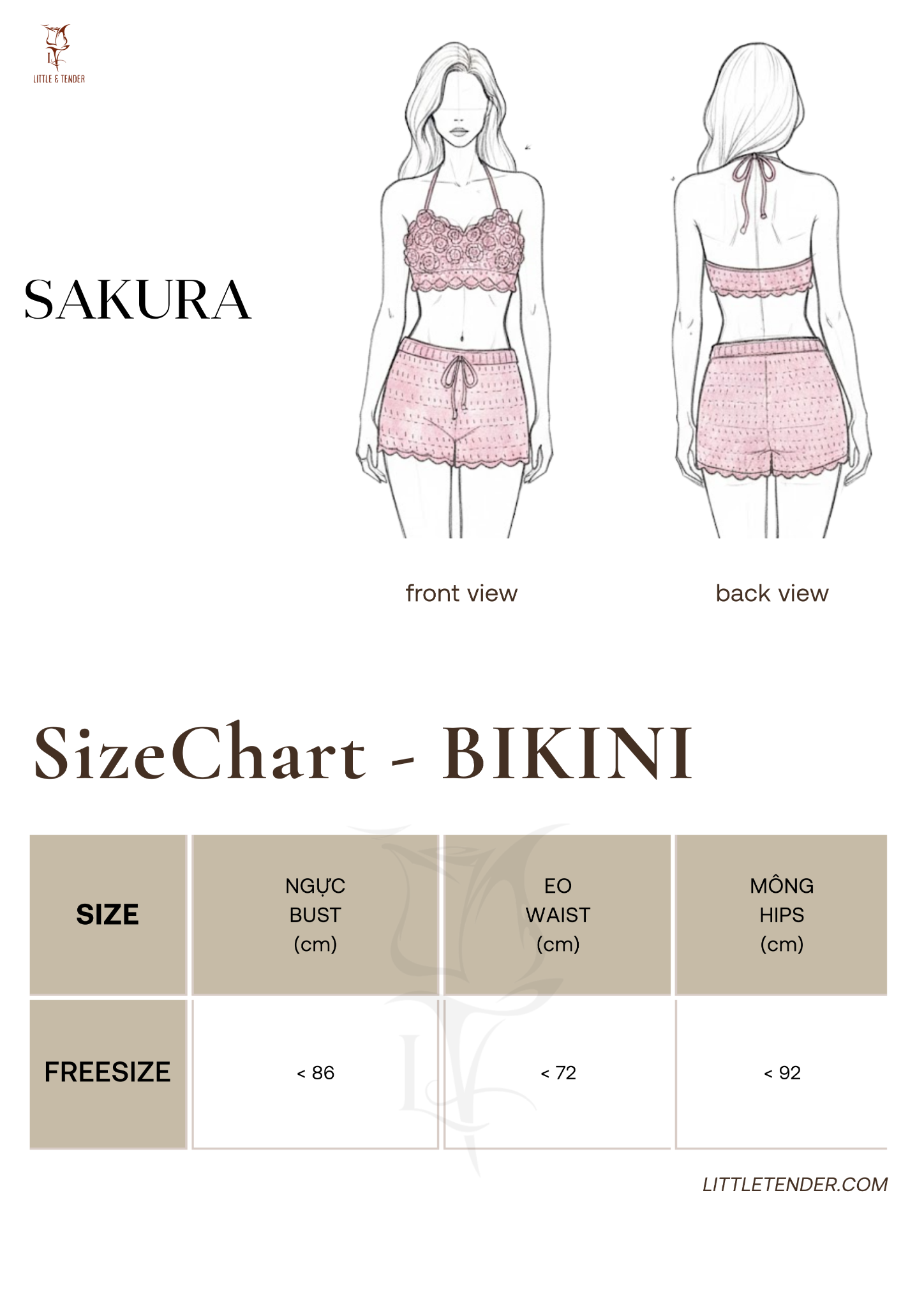 SAKURA SWIMSUIT - ÁO TẮM 2 MẢNH LEN DỆT THỦ CÔNG