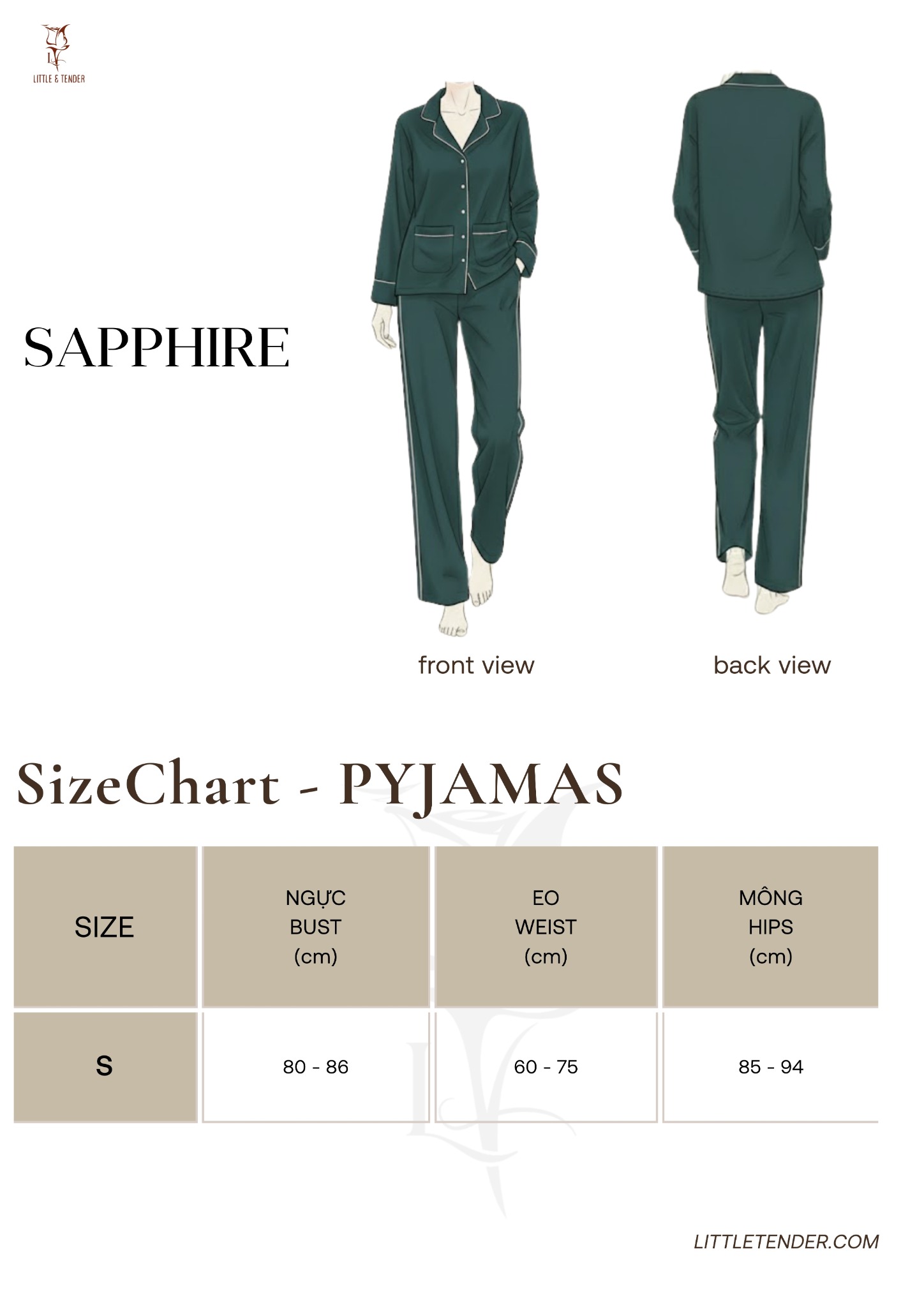 SAPPHIRE SILK PYJAMAS - SET ĐỒ NGỦ LỤA DÀI CAO CẤP