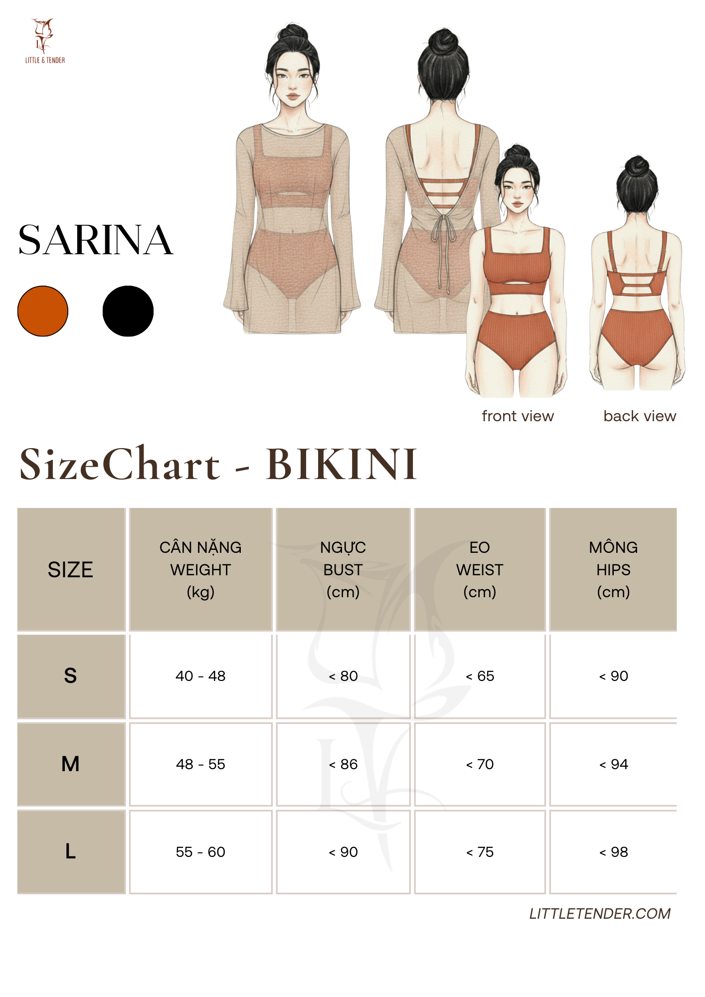 SARINA SWIMSUIT - SET BIKINI 3 DÂY LƯNG KÈM ÁO KHOÁC KÍN ĐÁO