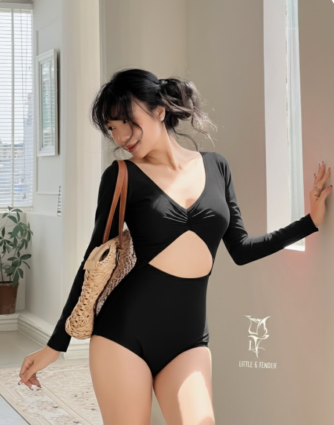 XAVIA SWIMSUIT - ÁO TẮM MỘT MẢNH CUTOUT VẢI BÓNG
