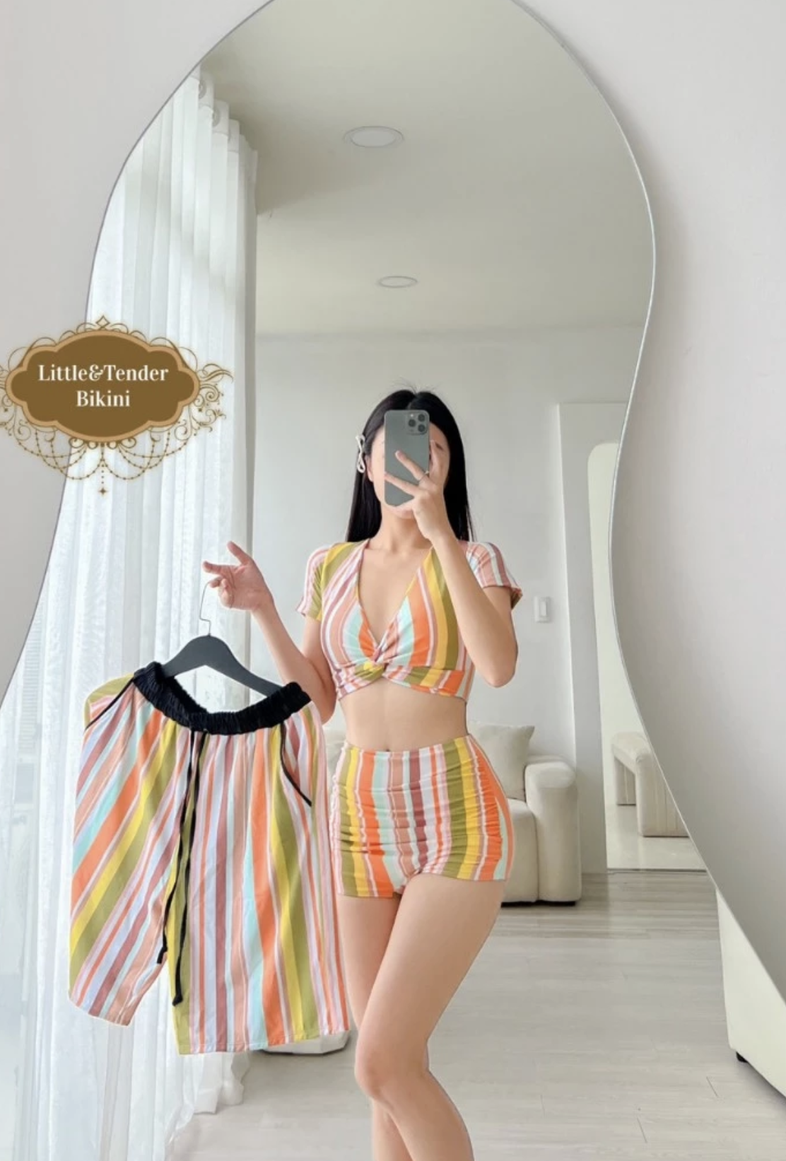 JUICE COUPLE SET SALE - ÁO TẮM 2 MẢNH HỌA TIẾT SỌC CAM
