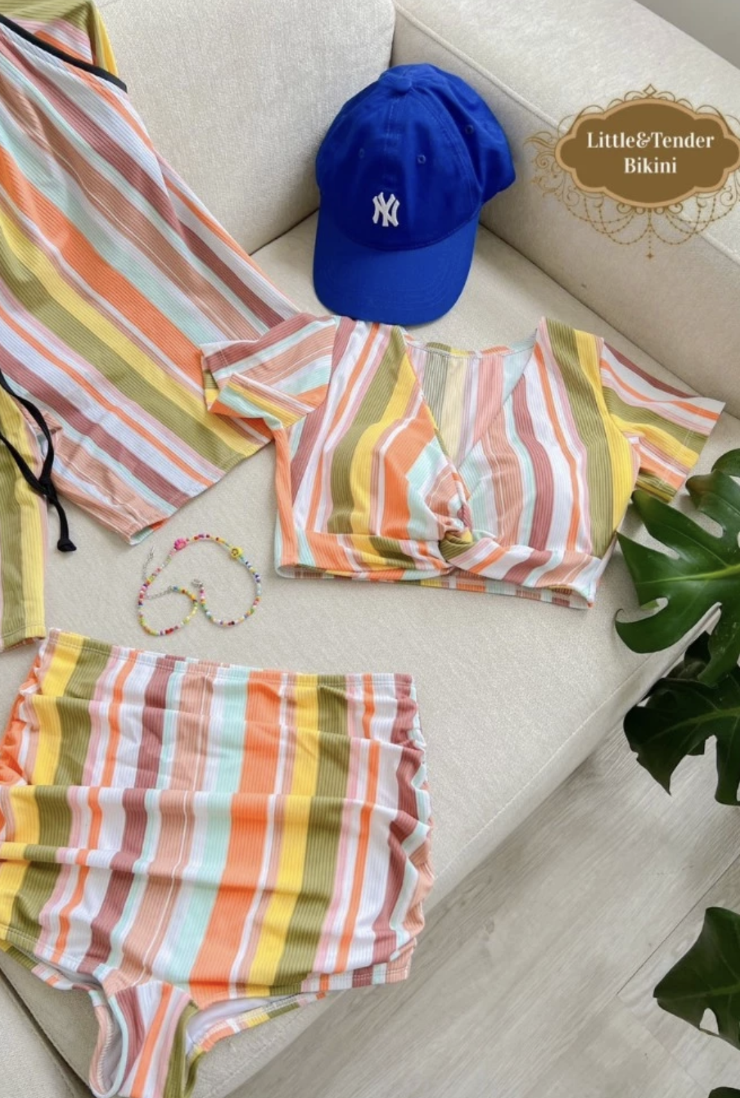 JUICE COUPLE SET SALE - ÁO TẮM 2 MẢNH HỌA TIẾT SỌC CAM