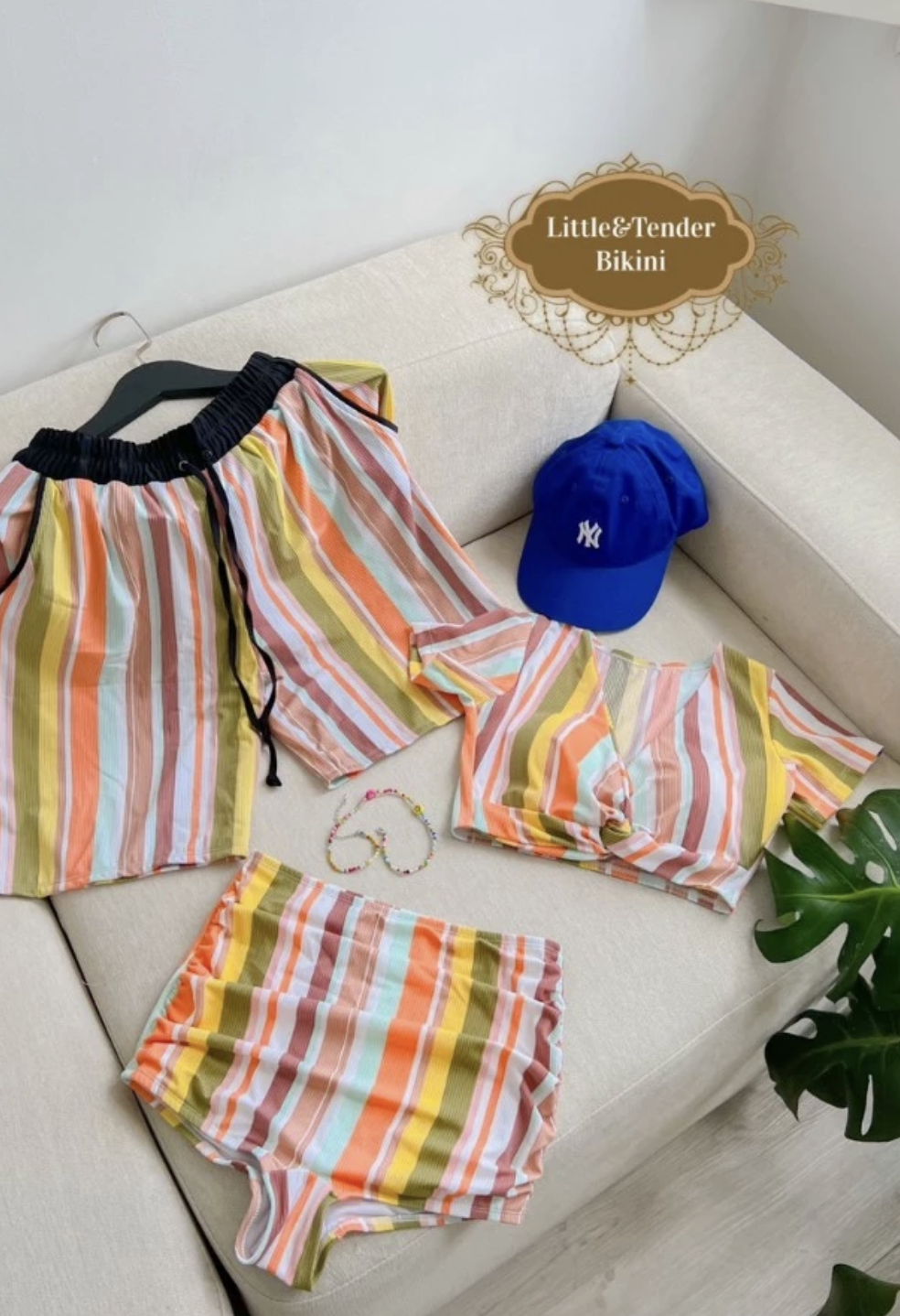 JUICE COUPLE SET SALE - ÁO TẮM 2 MẢNH HỌA TIẾT SỌC CAM