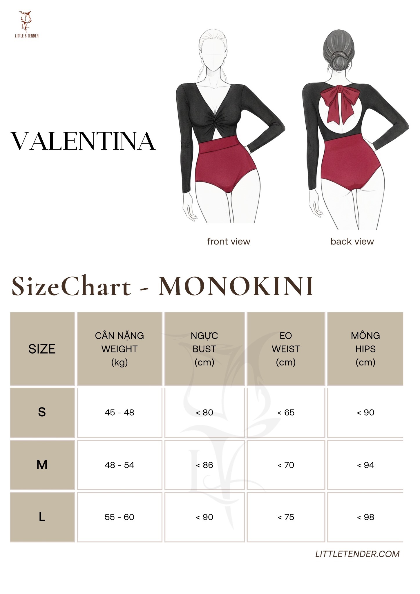 VALENTINA SWIMSUIT - Áo tắm 1 mảnh tay dài phối đỏ đen