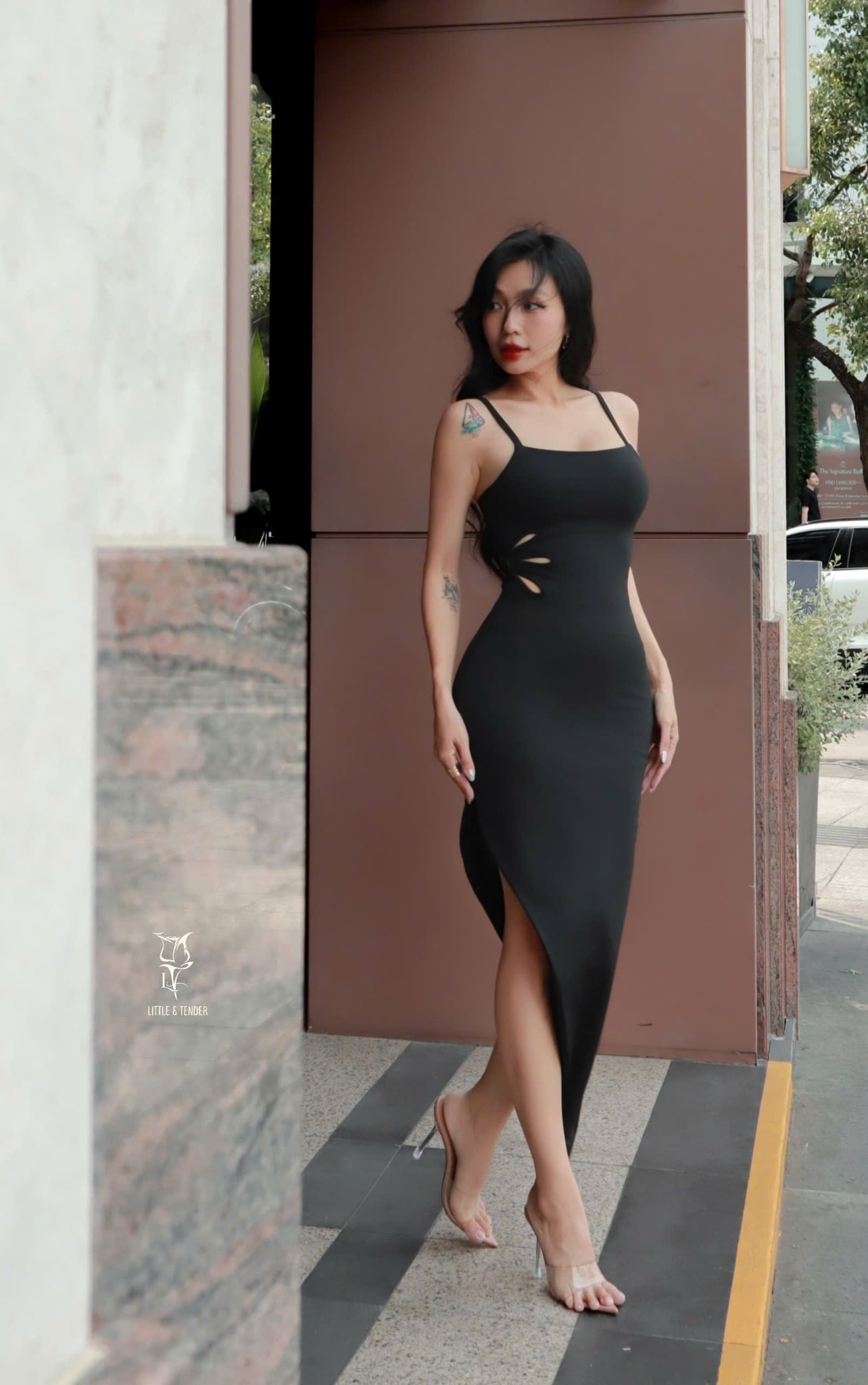 AMELIA MIDI DRESS - ĐẦM BODY CUTOUT HÌNH BÔNG HOA (SALE)
