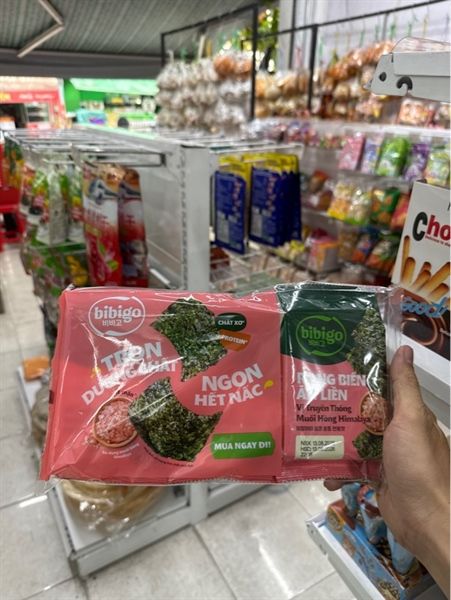 Rong biển ăn liền Bibigo vị truyền thống muối hồng 4GX3