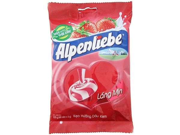 Kẹo Alpenliebe dâu kem gói 120g