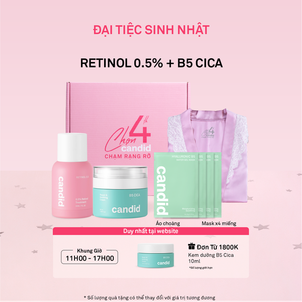 Combo Retinol 0.5% và Kem dưỡng B5 Cica