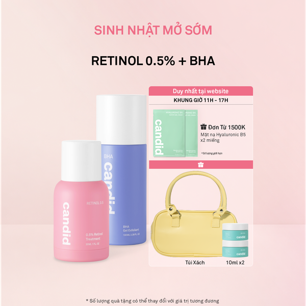 Combo Retinol 0.5% và Tẩy tế bào chết BHA