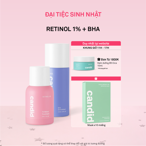 Combo Retinol 1.0% và Tẩy tế bào chết BHA