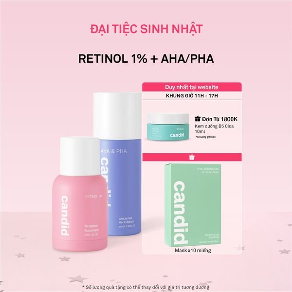 Combo Retinol 1.0% và Tẩy tế bào chết AHA & PHA