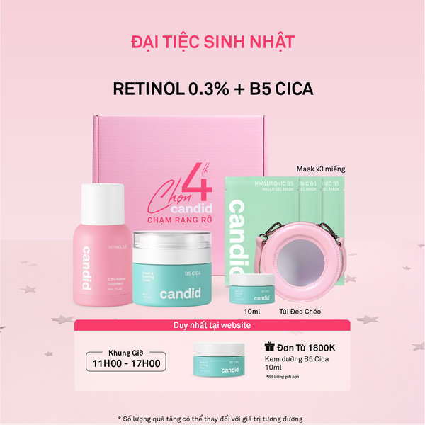 Combo Retinol 0.3% và Kem dưỡng B5 Cica