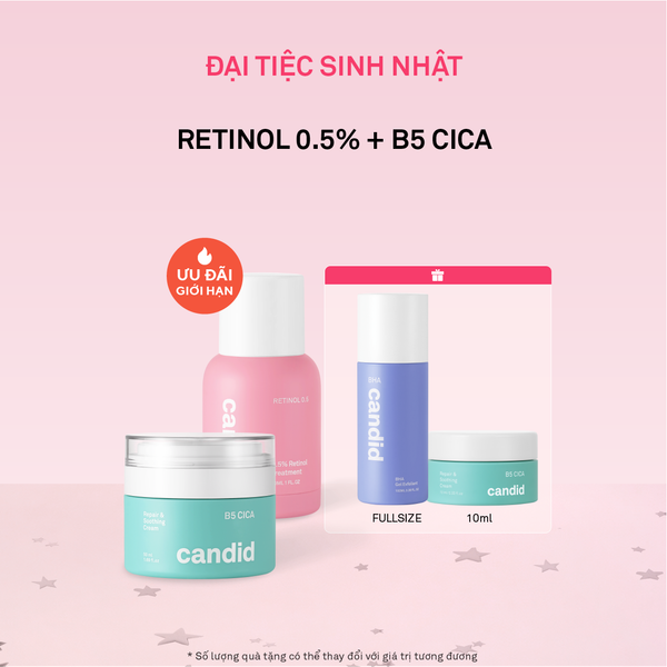 [DEAL SỐC] Combo Retinol 0.5% và Kem dưỡng B5 Cica