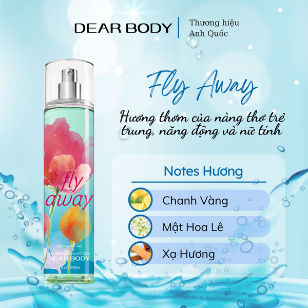  Xịt Thơm Toàn Thân Fly Away Fine Fragance Body Mist 236ml 