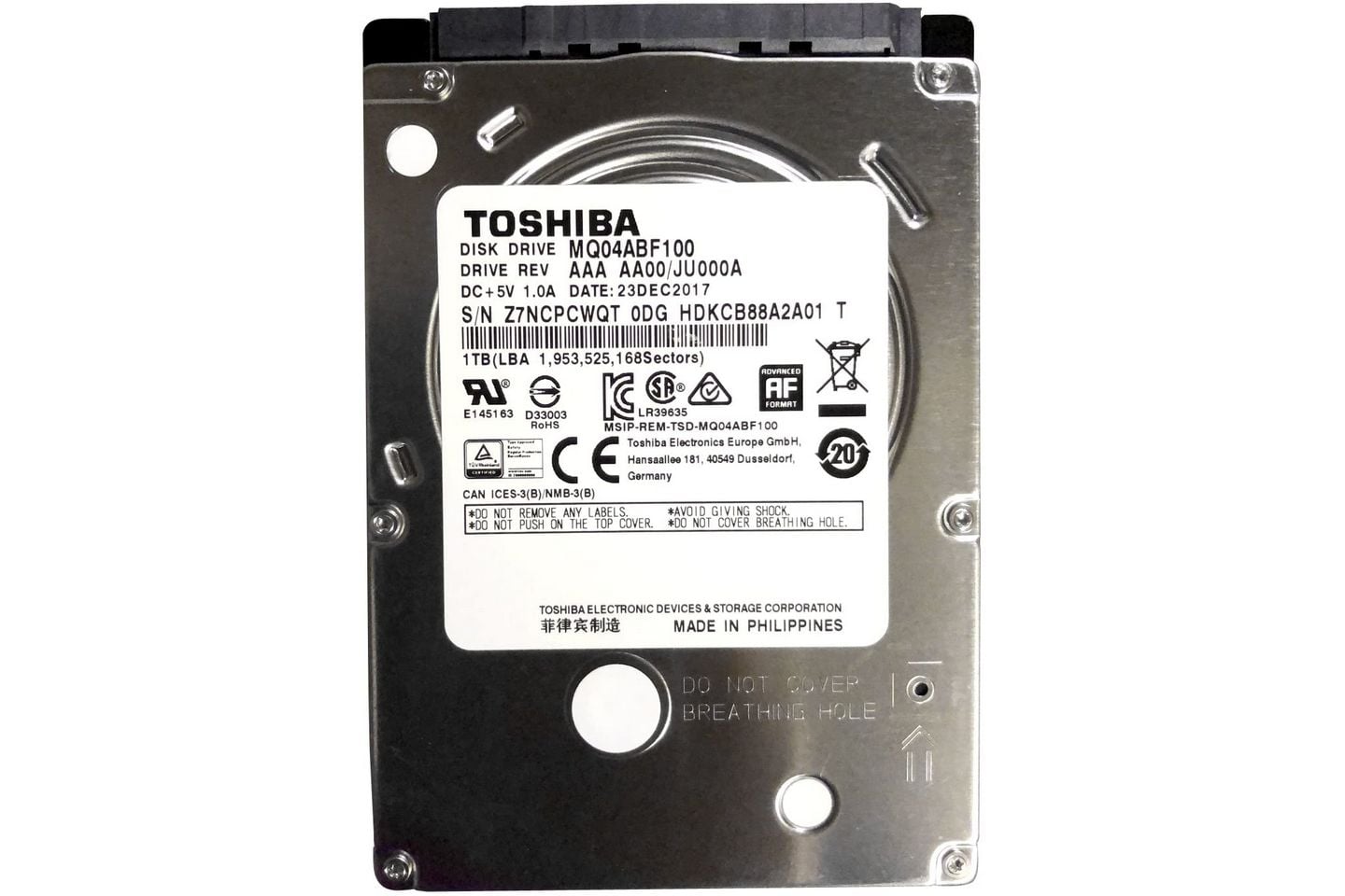 Ổ cứng HDD Laptop 1TB Toshiba MQ04 (128MB Cache/5400rpm)
