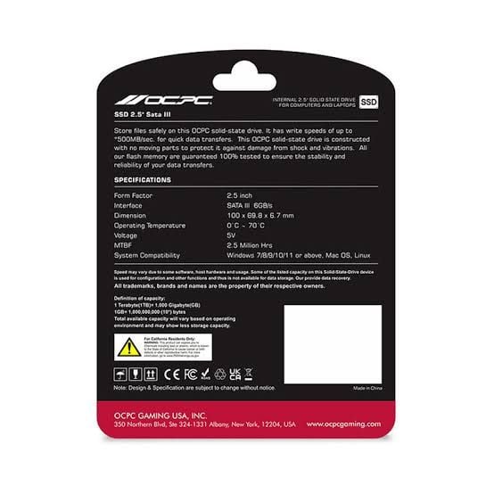 Ổ SSD OCPC XTL-200 256GB - SSD25S3T256GLT (SATA3/ 2.5Inch/ 510MB/s/ 450MB/s)