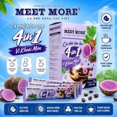 Hộp cà phê hòa tan vị khoai môn Meet More (15 gói x 18g)