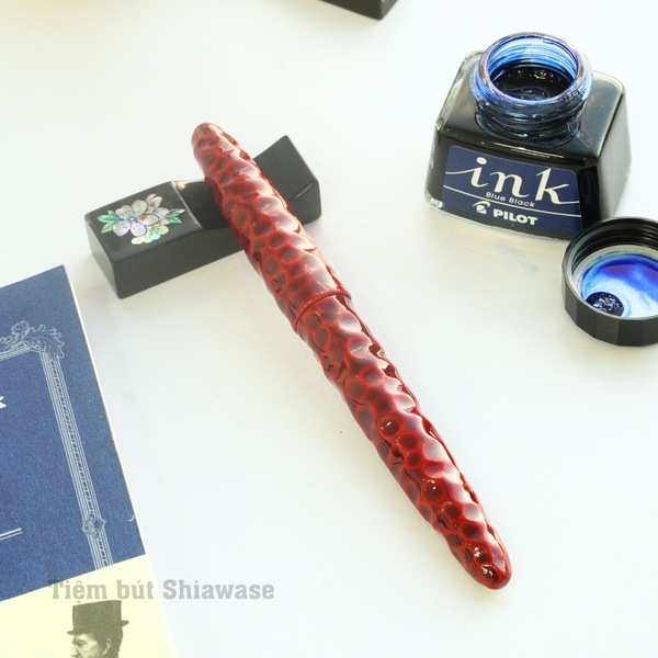  Bút Máy Wancher Aizu Urushi - Kikkou-nuri - Akatamenuri 