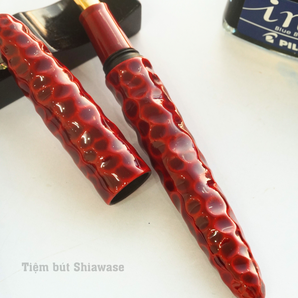  Bút Máy Wancher Aizu Urushi - Kikkou-nuri - Akatamenuri 