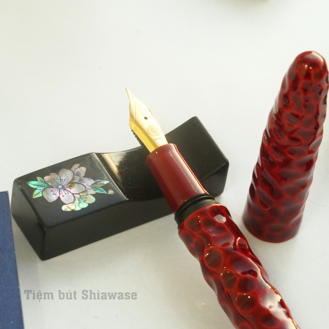 Bút Máy Wancher Aizu Urushi - Kikkou-nuri - Akatamenuri 