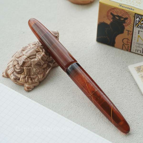  Bút Máy Wancher Kiei Urushi Tamesukashi Toumei - Kiei Ivy 