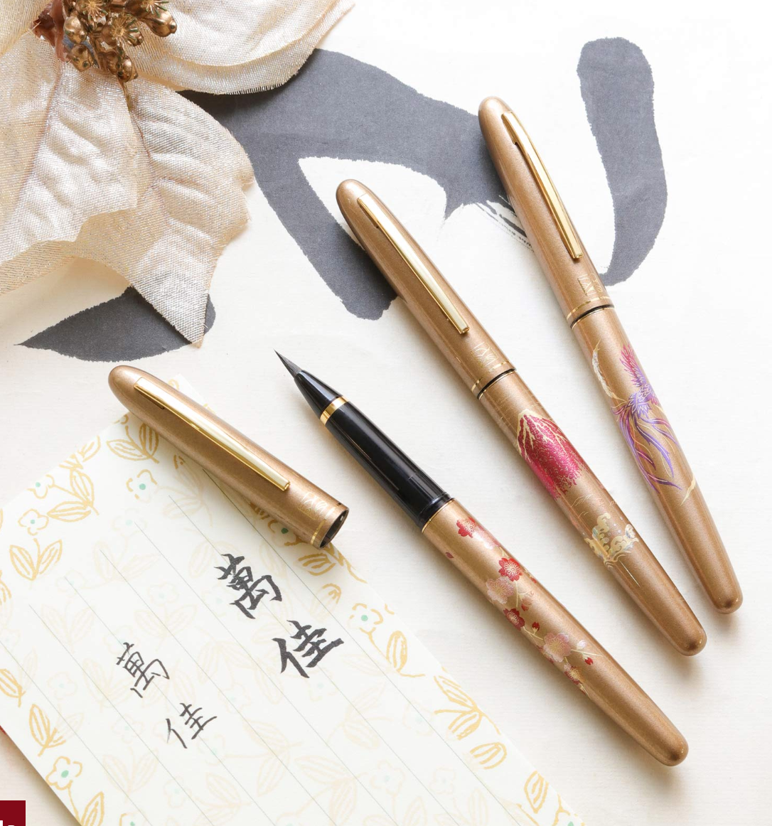  Wancher Kuretake Kindai Maki-e - Zuichou Houou (Brush & Felt Pen Set) 