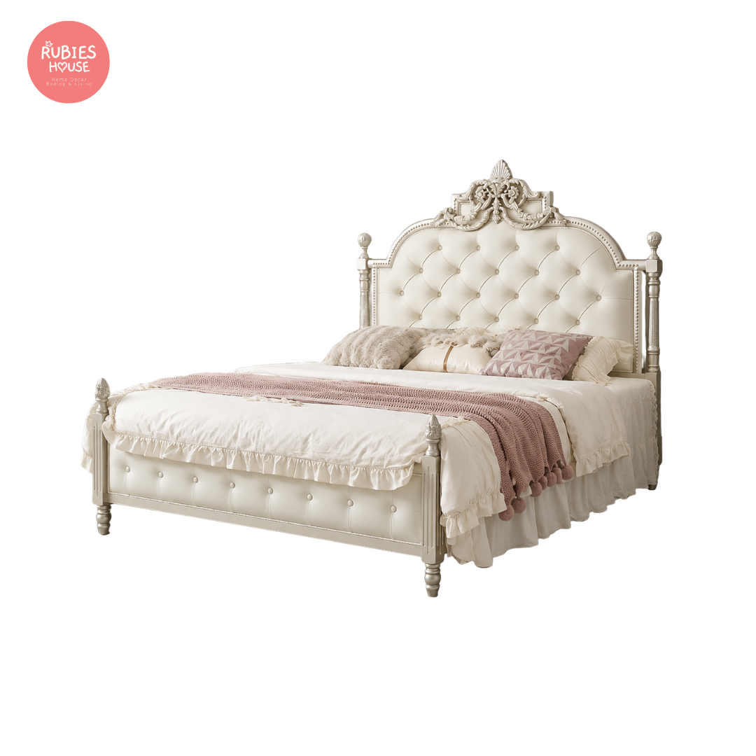  Giường Gỗ Bọc Nệm Céleste Phong Cách Pháp Rubies House 