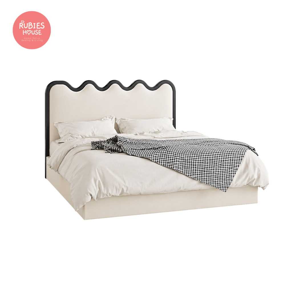  Giường ngủ bọc nệm cao cấp Lora Bed phong cách Bắc Âu Rubies House 