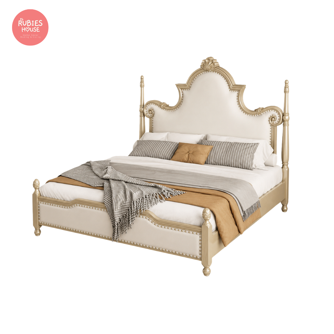  Giường Gỗ Bọc Nệm Colette Phong Cách Pháp Rubies House 