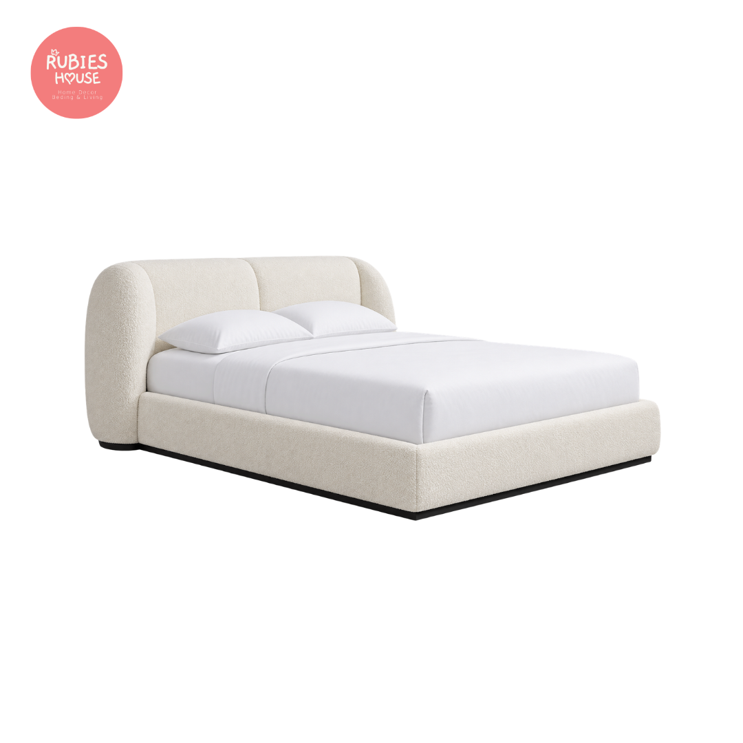  Giường ngủ bọc nệm cao cấp Ives Bed phong cách Bắc Âu Rubies House 