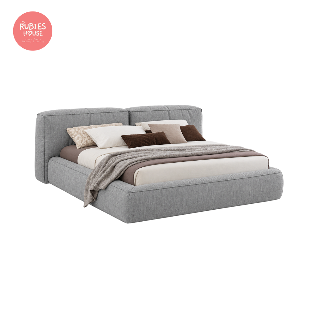 Giường ngủ bọc nệm cao cấp Lennon Bed phong cách Bắc Âu Rubies House 