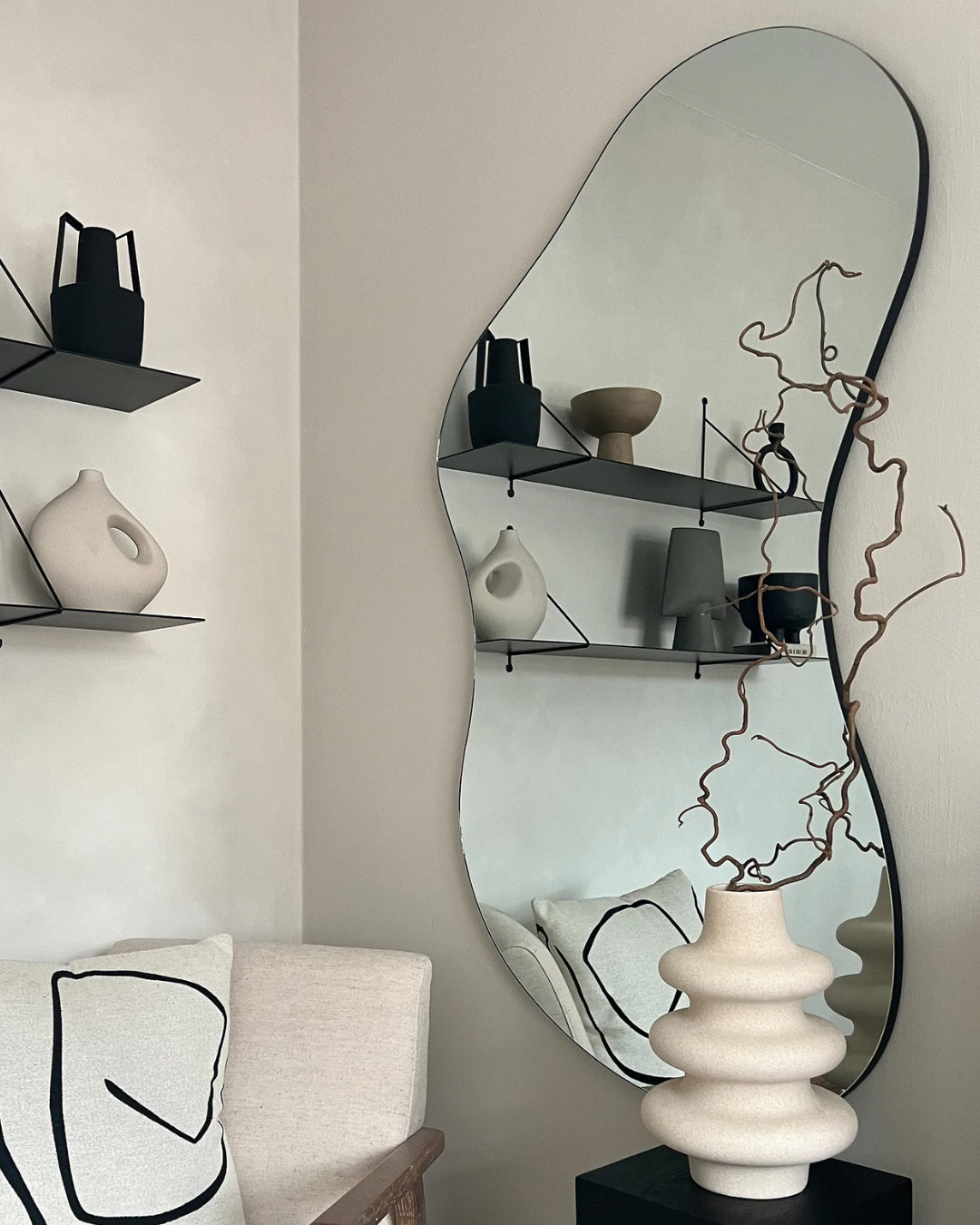  Gương Lượn Astrid Mirror Gương Viền Nhôm cao cấp Rubies House 