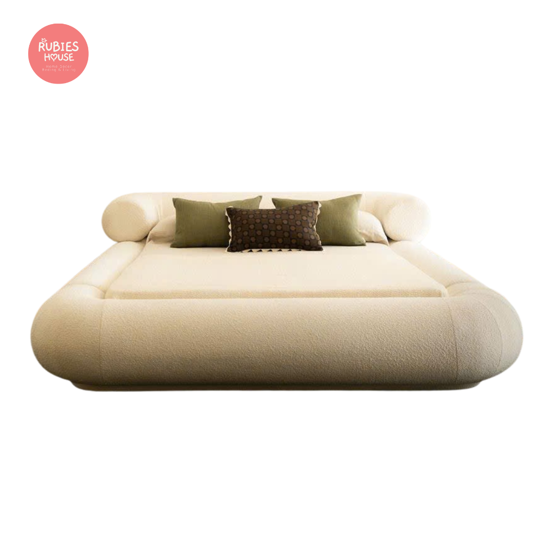  Giường ngủ bọc nệm cao cấp Leona Bed phong cách Bắc Âu Rubies House 