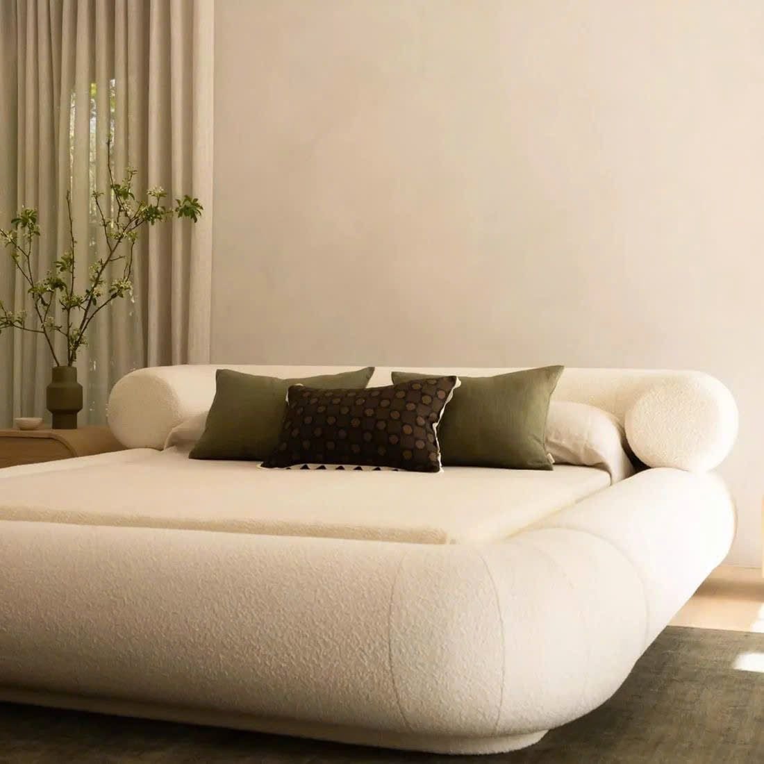  Giường ngủ bọc nệm cao cấp Leona Bed phong cách Bắc Âu Rubies House 