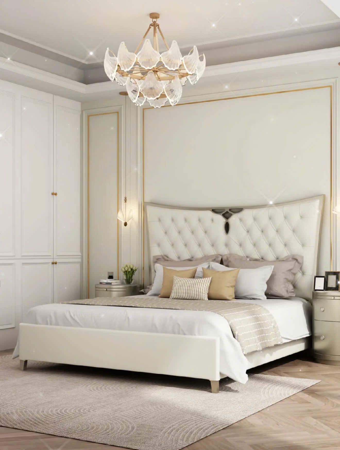  Giường Gỗ Bọc Nệm Fece Phong Cách Pháp Rubies House 